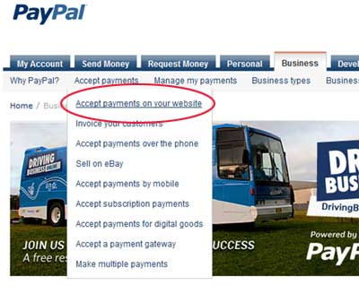 Accept payments via Paypal