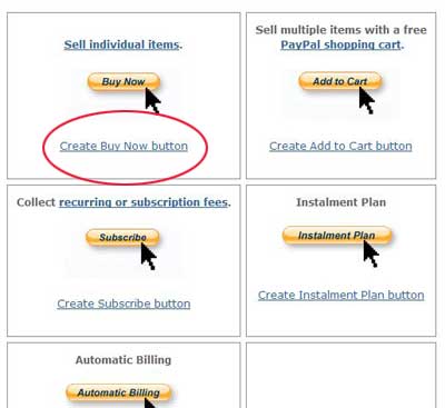 Create a Buy Now button in Paypal
